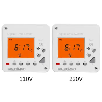 Nye 110V 220V AC 7 Dage Ugentlig Digital Elektronisk Timer-Stort LCD Display-lys