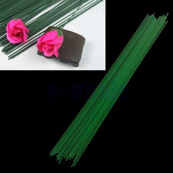 Nye 12pcs/masse Grønne Jern Wire Plast Blomsterhandler Stub Stængler, Blomster Wire Bryllup Brude Buket, Håndværk, Indretning 60cm