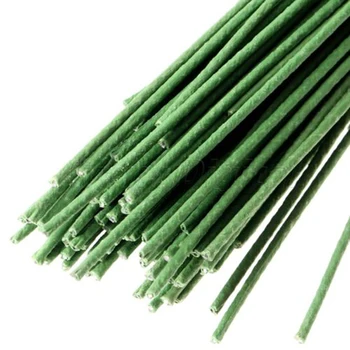 Nye 12pcs/masse Grønne Jern Wire Plast Blomsterhandler Stub Stængler, Blomster Wire Bryllup Brude Buket, Håndværk, Indretning 60cm