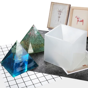 Nye 15CM DIY Super Store Pyramide Ramme Trekant Silikone Formen Formen Harpiks Håndværk, Smykker, Krystal Med Plast Gør Værktøjer