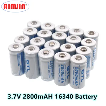 Nye 16340 Batteri 3,7 V 2800mAh Li Lithium-ion Genopladelige Batterier CR123A 3,7 V CR123 for Laser Pen LED Lommelygte Cell