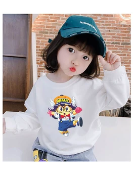 Nye 2021 Mærke Kvalitet Terry Bomuld Sweatshirts Baby Pige Tøj til Børn Tøj med Lange Ærmer t-shirts, Piger Hættetrøjer Børn