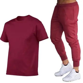 Nye 2021 Sommeren Mænds T-shirt + Bukser To Stykke Casual Sport, der Passer Hot-Salg af Sportstøj Ren Bomuld Mode Mænds Tøj