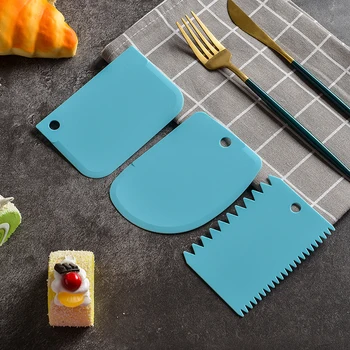 Nye 3pcs/sæt Dejen Cake Cutter Pålægsmaskine Spatel til Kage Creme Skraber Kage Kniv Spatel Til Kage Konditor Kage Værktøj