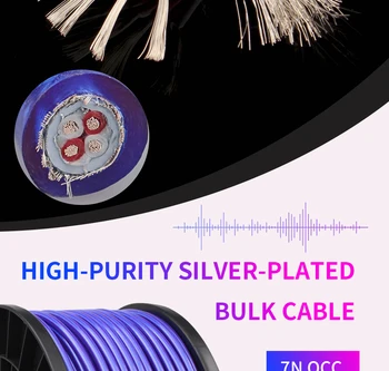 Nye 7N OCC Sølv Forgyldt HiFi Audio Line DIY USB-RCA-XLR Coaxial BNC Bulk-Kabel til HiFi Audio-Forstærker CD-Afspiller