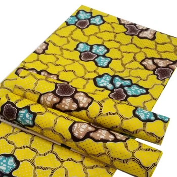 Nye Afrikanske Voks Stof Wrap Tissu Strække Ankara Batik Nigerianske Indpakning Golden Sølv, Bomuld Materiale til DIY Kjole 6yards