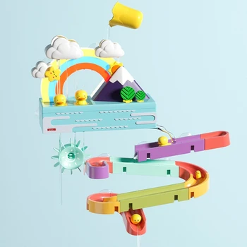 Nye Baby Badekar Toy Elektrisk Lys Op Rainbow Brusebad Pipeline And Slide Spor Musik Badeværelse Pædagogiske Vand-Legetøj til Børn