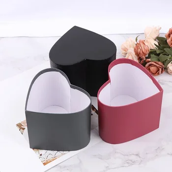 Nye Blomsterhandler Forsyninger Knus Spand Emballage Mini Heart Shaped Box Flower Papir Max Candy Box Gaveæske Hat Kasser