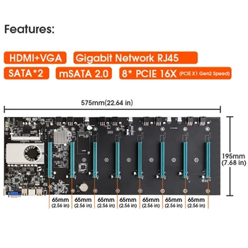 Nye BTC-S37 Minedrift Maskine Bundkort 8 PCIE 16X Graf-Kort SODIMM DDR3 SATA3.0 Understøtter VGA + HDMI-Kompatibel