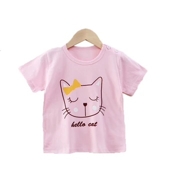 Nye Børn er Sommer T-shirt i Bomuld kortærmet Trykt T-shirt Tegnefilm Søde Casual Toppe Børn Sommer Baby Tøj