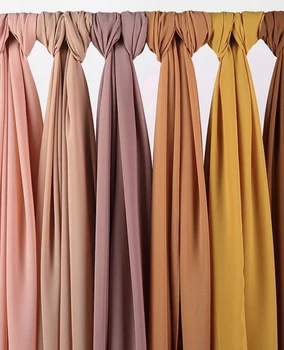 Nye chiffon hijab til kvinder almindeligt boble chiffon tørklæde hijab wrap printe solid farve sjaler hovedbøjle muslimske tørklæder tørklæde 61colors