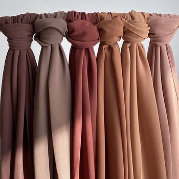 Nye chiffon hijab til kvinder almindeligt boble chiffon tørklæde hijab wrap printe solid farve sjaler hovedbøjle muslimske tørklæder tørklæde 61colors