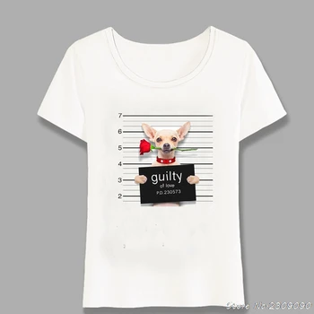 Nye Chihuahua Skyldig I Love T-Shirt Søde Kvinder T-Shirt Sjove Dårlige Dog Design Maiden Toppe Smukke Pige t-shirt Ladies Tee Harajuku