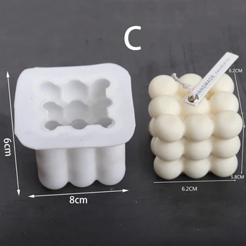 Nye DIY-Lys Skimmel 3D Silikone Aromaterapi gipsform Soja Voks Lys Skimmel for gips Candle holder Sæbe Form