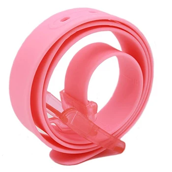 Nye Eco-Friendly Plastic Bælte Unisex Silikone Gummi Bælte Koreansk Stil Glat Spænde For Kvinder, Mænd Unisex Candy Farver 5 Farver