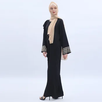 Nye Eid Mubarak Muslimske Kvinder Kjole Sort Kimono Sommeren Pailletter Syning af Nederdel Robe Saudi-Arabien Part Bøn Kjole Lang Nederdel