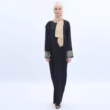 Nye Eid Mubarak Muslimske Kvinder Kjole Sort Kimono Sommeren Pailletter Syning af Nederdel Robe Saudi-Arabien Part Bøn Kjole Lang Nederdel