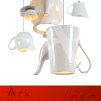 Nye Enkle moderne mælk pot kop Te led Vedhæng lys restaurant passagen / soveværelse, køkken, lys, keramik lampe belysning
