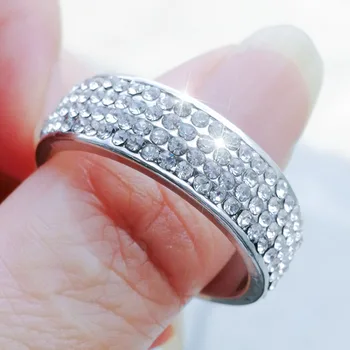 Nye Europæiske og Amerikanske Mode Ringe Fuld Cirkel Diamant-besat Dame Mode Ring Smykker Mænds Ringe