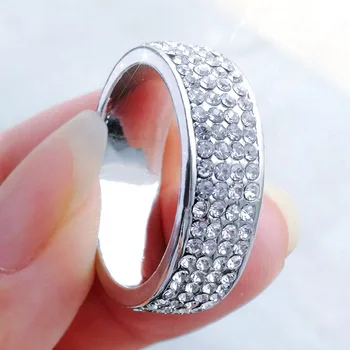 Nye Europæiske og Amerikanske Mode Ringe Fuld Cirkel Diamant-besat Dame Mode Ring Smykker Mænds Ringe