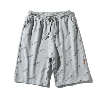 Nye fashion brand shorts til mænd tre-dimensionelle breve fuld-print fem-punkt, casual bukser, shorts til mænd sweat shorts
