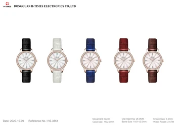 Nye Fashion Sort Læder Bælte Quartz Wrist Band Casual 316 Stainless Steel Sag Tilpassede Stil KLAS mærke ur til piger