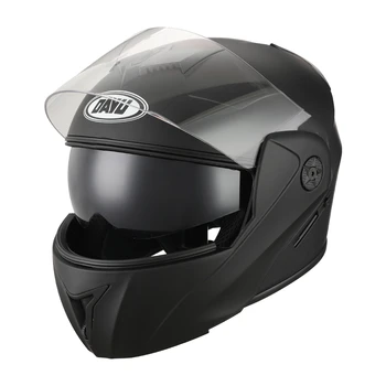 NYE Flip Op DOT DAYU Motorcykel Hjelm Fuld ansigtsmaske, som motocross Motorcykel Hjelme Hjelm, Visir Dobbelt Linse Casco Moto Cool Casco Sort