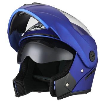 NYE Flip Op DOT DAYU Motorcykel Hjelm Fuld ansigtsmaske, som motocross Motorcykel Hjelme Hjelm, Visir Dobbelt Linse Casco Moto Cool Casco Sort
