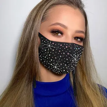 Nye Genanvendelige Glitter Rhinestone Paillet Maske til Kvinder Står over for Mode Leopard Crystal Maske Maskerade Kostume Part Ansigt Smykker
