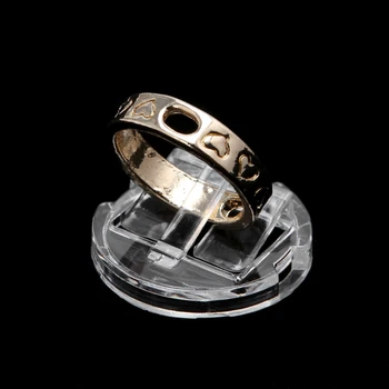 Nye Gennemsigtige Finger Ring Display Stand Holder Smykker Skuffe Ring Plast Showcase