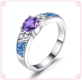 Nye Guld Ring Klassiske Fine Blændende Indlagt Zircon Opal Temperament Kvindelig Hånd Smykker