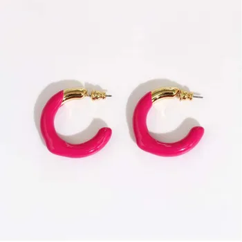Nye hit farve syning C-form INS populære piger sommeren eardrop candy farve super trendy chic kvinder øreringe