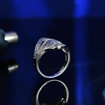 Nye hot salg engagement S925 Sølv Ring jubilæum fuld af imiteret diamant kvinders bryllup smykker