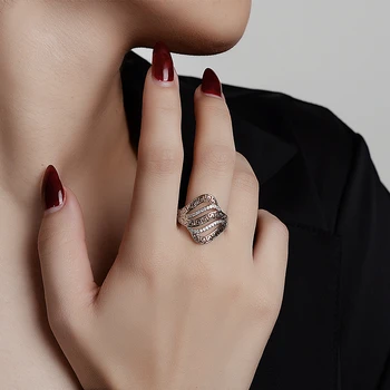 Nye hot salg engagement S925 Sølv Ring jubilæum fuld af imiteret diamant kvinders bryllup smykker