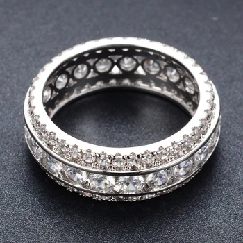 Nye hot style ring smykker hvid rund diamant ring damer smykker mode nye damer ring smykker