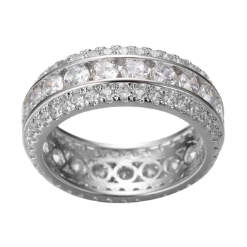 Nye hot style ring smykker hvid rund diamant ring damer smykker mode nye damer ring smykker