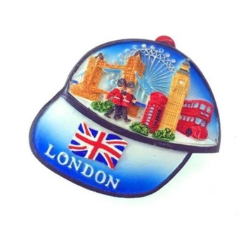 Nye Hånd-malet London Baseball Cap 3D-køleskabsmagneter Turisme Souvenir-Køleskab Magnetiske Klistermærker Gave
