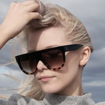 Nye Klassiske Cat Eye Solbriller Kvinder Vintage Overdimensionerede Gradient Sol Briller Nuancer Kvindelige Luksus Designer UV400