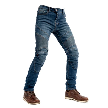 Nye knæ og lynlås, motorcykel ridning, bukser til mænd motorcykel bukser falde-resistente fire sæsoner racing flotte slim jeans