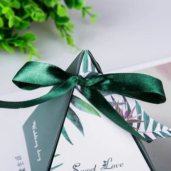 Nye kreative grønbog gaveæsker bryllup candy box med bånd indretning sød chokolade æsker bryllup favoriserer indretning levering