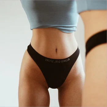 Nye Kvinder ' Breve Solid Farve Sexet Undertøj med Bogstaver Gennemsigtig Fitness Sport Kvinders Undertøj Sexet g-streng