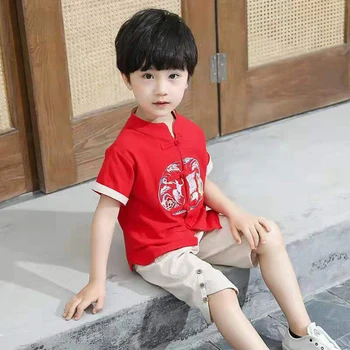 Nye Lille Barn, Drenge Tøj, Sætter En Høj Kvalitet Toppe+Shorts 2 Stykker Kinesisk Stil Sommeren Dreng Sport Passer Til Børn, Tøj, Udstyr