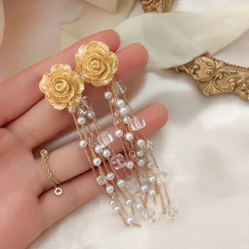 Nye Pop Øreringe af 925 Sølv Pin Retro Domstol Vind Perle Øreringe koreansk Mode Øreringe til Kvinder 2021 Tendens Smykker Engros