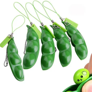 Nye Populære Mini Dekomprimere Toy Lindre Stress Grønne Bønner Klem Legetøj