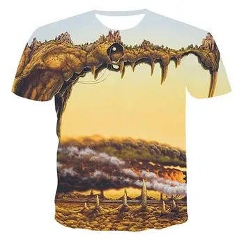 Nye Rund Hals T-Shirt til Mænd af Høj Kvalitet kortærmet T-Shirt i kortærmet Element Mønster 3d-Print Mode Flot kortærmet T-Shirt