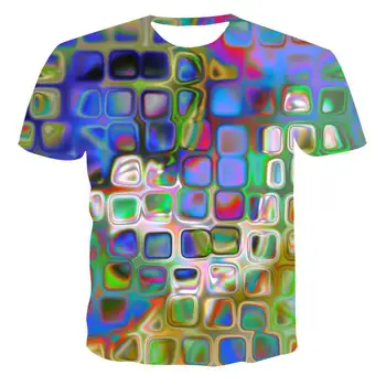 Nye Rund Hals T-Shirt til Mænd af Høj Kvalitet kortærmet T-Shirt i kortærmet Element Mønster 3d-Print Mode Flot kortærmet T-Shirt