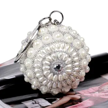 Nye sfæriske pearl kvindelige taske damer mode håndtaske dinner party taske