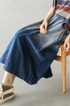 Nye Sommer Kvinde Denim Nederdele 2021 Høj Talje Pige faldas Plus Size koreansk Japansk Stil Damer, Søde Nederdele til Kvinder DM
