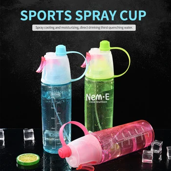Nye Spray-Flaske Vand med Halm 400/600Ml 4 Farve Shaker Udendørs Rejse Bærbare Sport Cool Tætte Drikke Drinkware