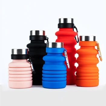 Nye Stil Mode Bærbare Silikone Folde Vandflaske Kreative Udendørs Sport Cykel Plast Drinkware Reklame Kopper